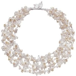 HinsonGayle 5-Strand Handwoven Necklace White